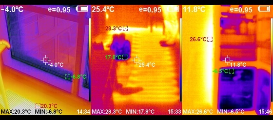 Примеры экрана тепловизора